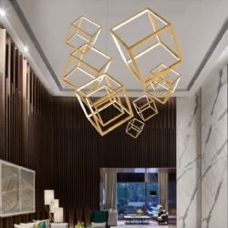 Cube stainless steel golden plated customized lamp