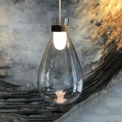 Glass Water drop bottle pendant lamp